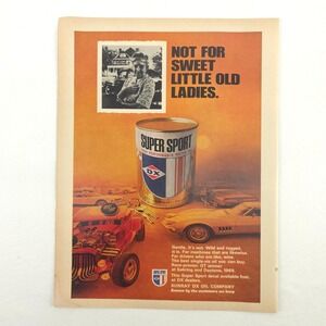 VTG DX Super Sport Motor Oil Can Advertising Print Ad Hot Rod Promo Art Decor
